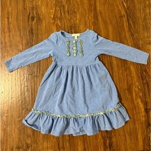 Matilda Jane Toddler Girl’s Dress size 2 (2-3) (runs big) blue ruffled buttons